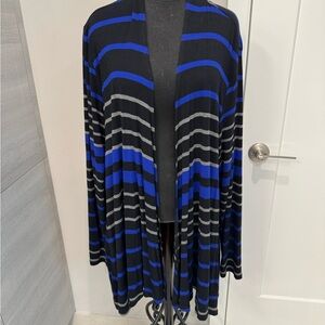 JOAN VASS black and Royal blue Cardigan 
Long sleeve  Open front
